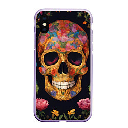 Чехол iPhone XS Max матовый Bright colors and skull