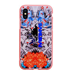 Чехол iPhone XS Max матовый Samurai cyberpunk карпы кои, цвет: 3D-баблгам