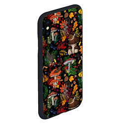 Чехол iPhone XS Max матовый Фон с лесными грибами, цвет: 3D-черный — фото 2