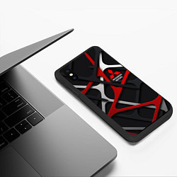 Чехол iPhone XS Max матовый Mitsubishi - texture, цвет: 3D-черный — фото 2