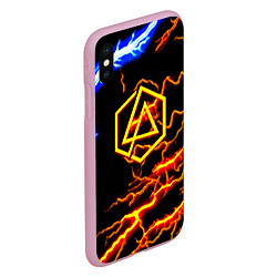 Чехол iPhone XS Max матовый Linkin park storm inside steel, цвет: 3D-розовый — фото 2