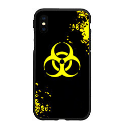 Чехол iPhone XS Max матовый Знак биологической опасности краски, цвет: 3D-черный
