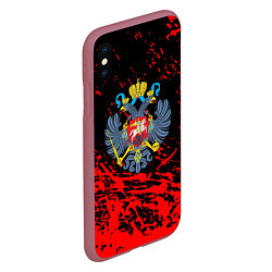 Чехол iPhone XS Max матовый Имперский греб России краски, цвет: 3D-малиновый — фото 2