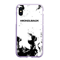 Чехол iPhone XS Max матовый Nickelback серый дым рок, цвет: 3D-светло-сиреневый