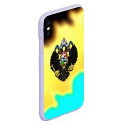 Чехол iPhone XS Max матовый Российская империя герб краски, цвет: 3D-светло-сиреневый — фото 2