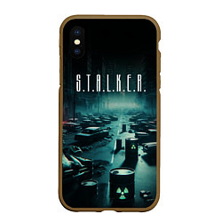 Чехол iPhone XS Max матовый S T A L K E R - City, цвет: 3D-коричневый