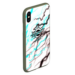 Чехол iPhone XS Max матовый Godsmack storm текстура, цвет: 3D-темно-зеленый — фото 2