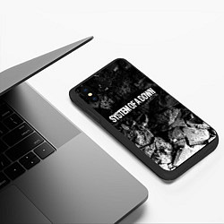 Чехол iPhone XS Max матовый System of a Down black graphite, цвет: 3D-черный — фото 2