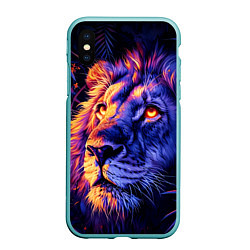 Чехол iPhone XS Max матовый Лев поп-арт