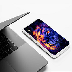 Чехол iPhone XS Max матовый Лев поп-арт, цвет: 3D-белый — фото 2