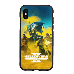 Чехол iPhone XS Max матовый Helldivers 2: Battle, цвет: 3D-черный