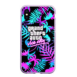 Чехол iPhone XS Max матовый GTA vice city steel, цвет: 3D-сиреневый