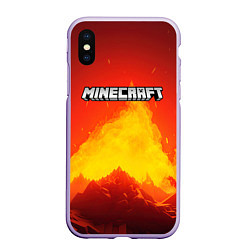 Чехол iPhone XS Max матовый Мир minecraft, цвет: 3D-светло-сиреневый