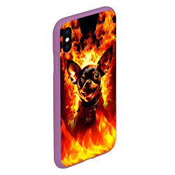 Чехол iPhone XS Max матовый Адский Пёс, цвет: 3D-фиолетовый — фото 2