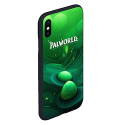 Чехол iPhone XS Max матовый Palworld зеленый мир, цвет: 3D-черный — фото 2