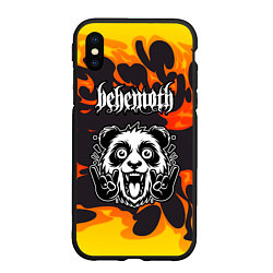 Чехол iPhone XS Max матовый Behemoth рок панда и огонь, цвет: 3D-черный