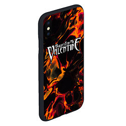 Чехол iPhone XS Max матовый Bullet For My Valentine red lava, цвет: 3D-черный — фото 2