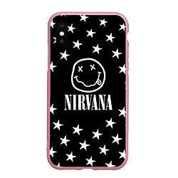 Чехол iPhone XS Max матовый Nirvana stars steel, цвет: 3D-розовый