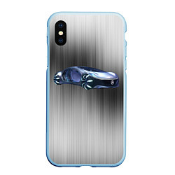 Чехол iPhone XS Max матовый Mercedes-benz AVTR, цвет: 3D-голубой
