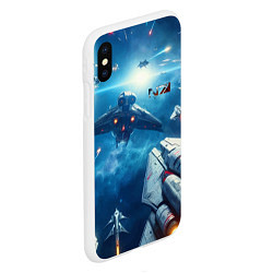 Чехол iPhone XS Max матовый Mass Effect - space neon, цвет: 3D-белый — фото 2