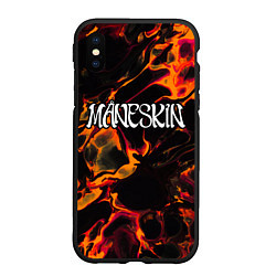 Чехол iPhone XS Max матовый Maneskin red lava, цвет: 3D-черный