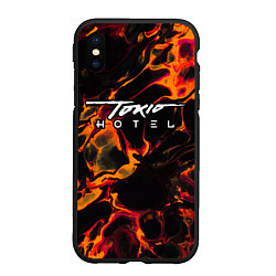 Чехол iPhone XS Max матовый Tokio Hotel red lava