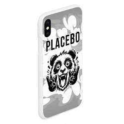 Чехол iPhone XS Max матовый Placebo рок панда на светлом фоне, цвет: 3D-белый — фото 2