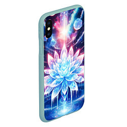 Чехол iPhone XS Max матовый Космический цветок из льда - эзотерический лотос, цвет: 3D-мятный — фото 2