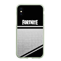 Чехол iPhone XS Max матовый Fortnite geometry sport, цвет: 3D-салатовый