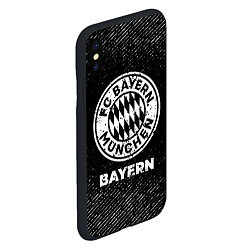 Чехол iPhone XS Max матовый Bayern с потертостями на темном фоне, цвет: 3D-черный — фото 2