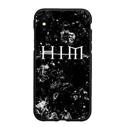 Чехол iPhone XS Max матовый HIM black ice, цвет: 3D-черный