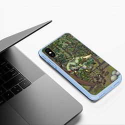 Чехол iPhone XS Max матовый Леший-озорник в лесу, цвет: 3D-голубой — фото 2