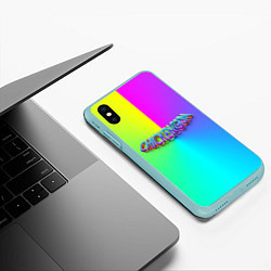 Чехол iPhone XS Max матовый Палитра чикен ган, цвет: 3D-мятный — фото 2