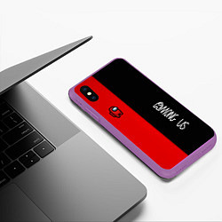 Чехол iPhone XS Max матовый Among us mobile game, цвет: 3D-фиолетовый — фото 2