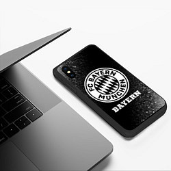 Чехол iPhone XS Max матовый Bayern sport на темном фоне, цвет: 3D-черный — фото 2