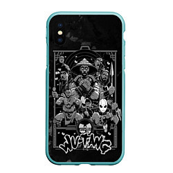 Чехол iPhone XS Max матовый Wu tang monks, цвет: 3D-мятный