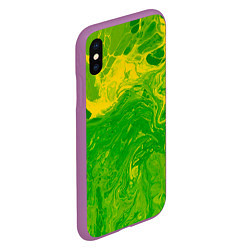 Чехол iPhone XS Max матовый Зеленые подтеки, цвет: 3D-фиолетовый — фото 2