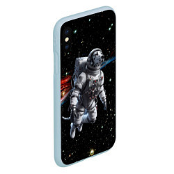 Чехол iPhone XS Max матовый The dalmatian brave cosmonaut - ai art, цвет: 3D-голубой — фото 2