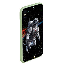 Чехол iPhone XS Max матовый The dalmatian brave cosmonaut - ai art, цвет: 3D-салатовый — фото 2