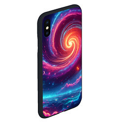 Чехол iPhone XS Max матовый Яркая неоновая галактика - нейросеть, цвет: 3D-черный — фото 2