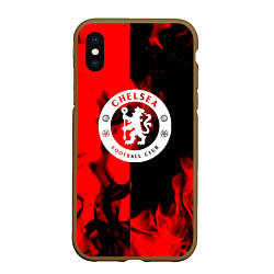 Чехол iPhone XS Max матовый Chelsea fire storm текстура, цвет: 3D-коричневый