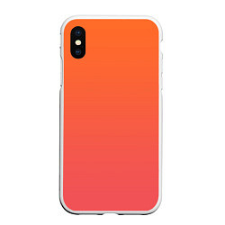 Чехол iPhone XS Max матовый Градиент оранжево-розовый