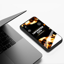 Чехол iPhone XS Max матовый Leicester City legendary sport fire, цвет: 3D-черный — фото 2