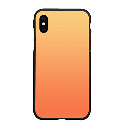 Чехол iPhone XS Max матовый Градиент солнечный жёлто-оранжевый приглушённый