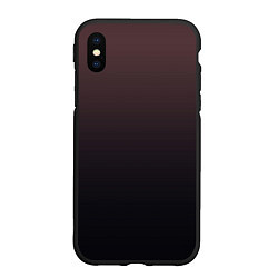 Чехол iPhone XS Max матовый Градиент тёмный бордовый