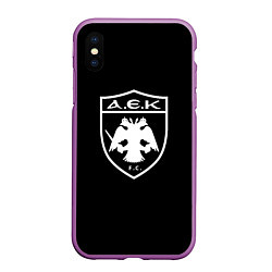 Чехол iPhone XS Max матовый AEK fc белое лого