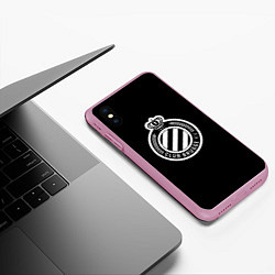 Чехол iPhone XS Max матовый Брюгге fc club белое лого, цвет: 3D-розовый — фото 2