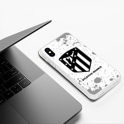 Чехол iPhone XS Max матовый Atletico Madrid sport на светлом фоне, цвет: 3D-белый — фото 2