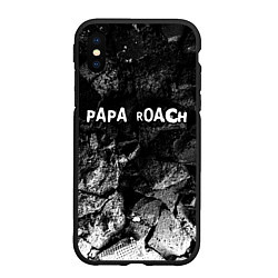 Чехол iPhone XS Max матовый Papa Roach black graphite