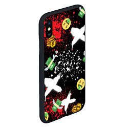 Чехол iPhone XS Max матовый Денежные смайлики и пачки долларов с крыльями, цвет: 3D-черный — фото 2
